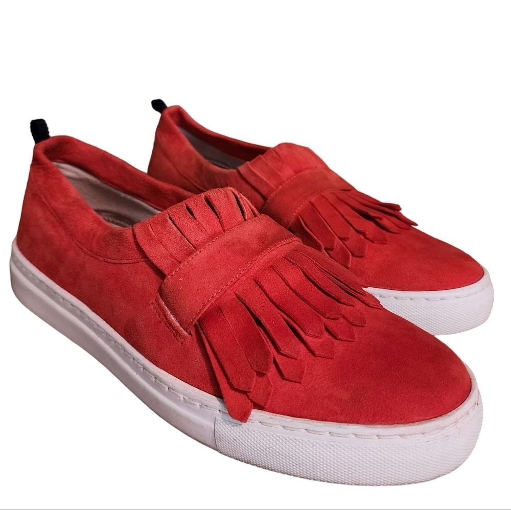 Boden Red Fringe Sneakers